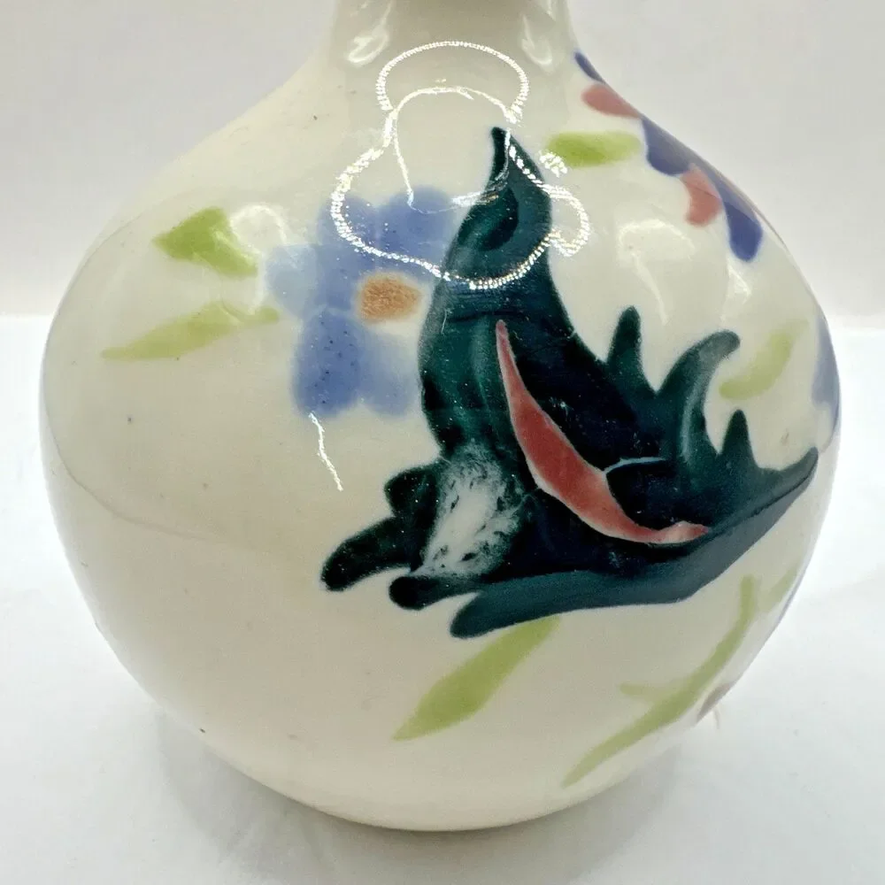 Stunning Zsolnay Hungary Porcelain Hand Painted Floral Flowers Vase numbered